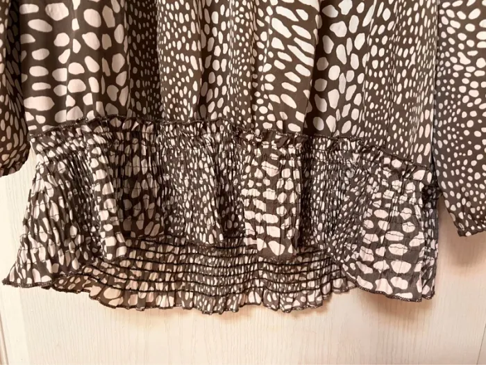 Top blouse Marron clair à motif blanc taille 42 - Vera Moda - photo numéro 2