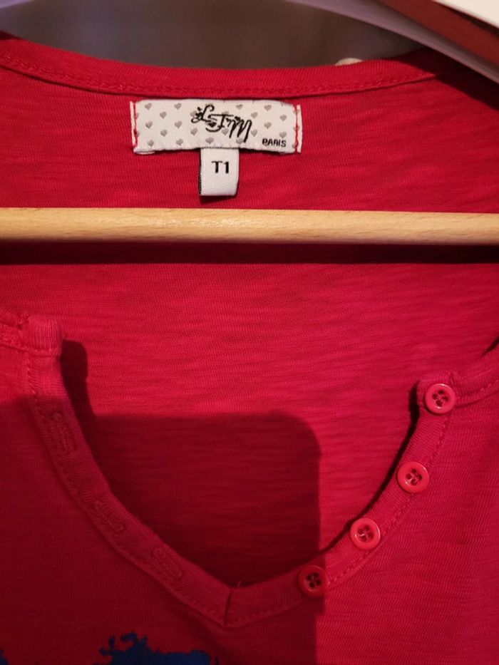 Tee-shirt imprimer rouge , S - photo numéro 2