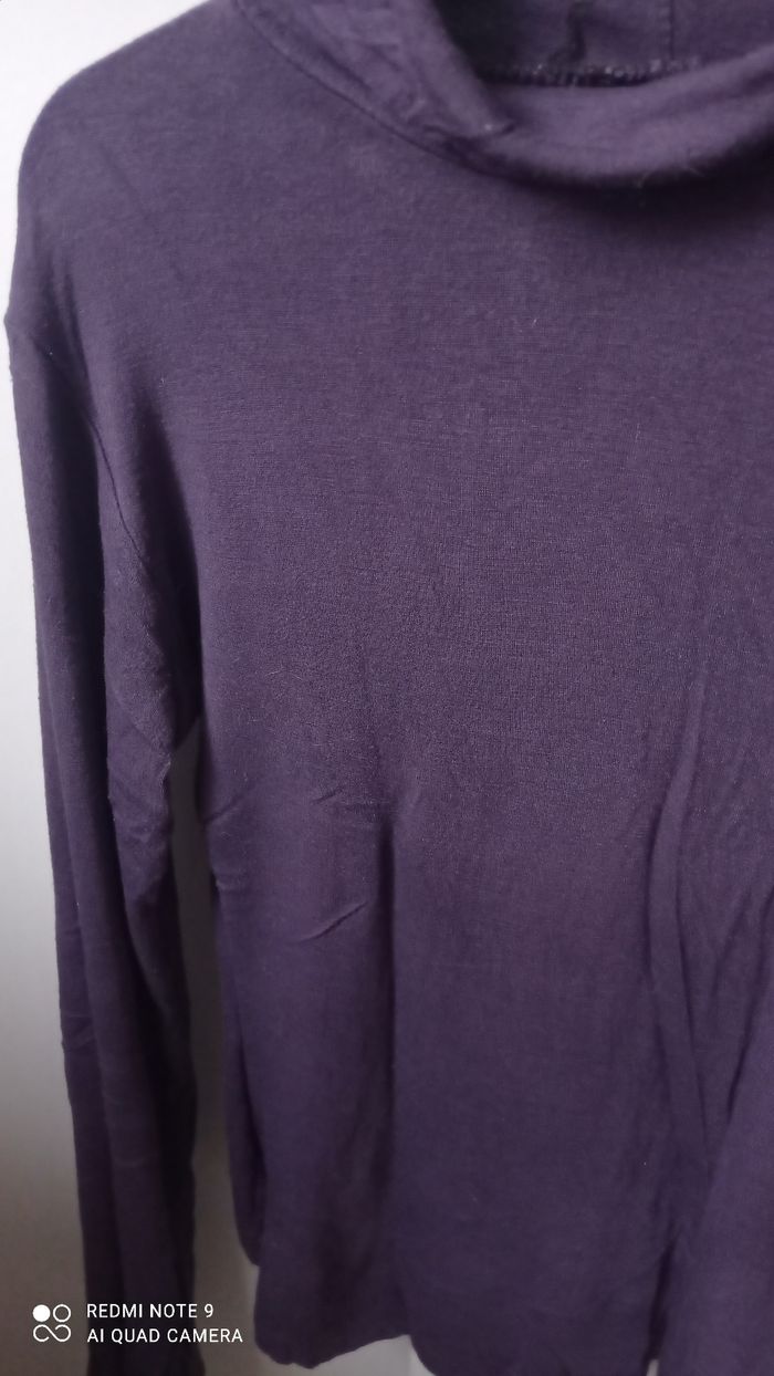 T-shirt col roulé violet taille S - photo numéro 2