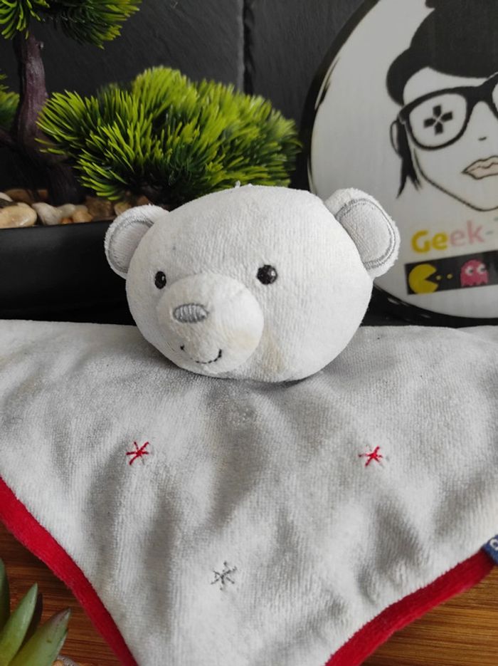 Doudou Knuffel Comforter Ours Sucre D'orge. Etoile Rouge Gris #geektradedoudou - photo numéro 2
