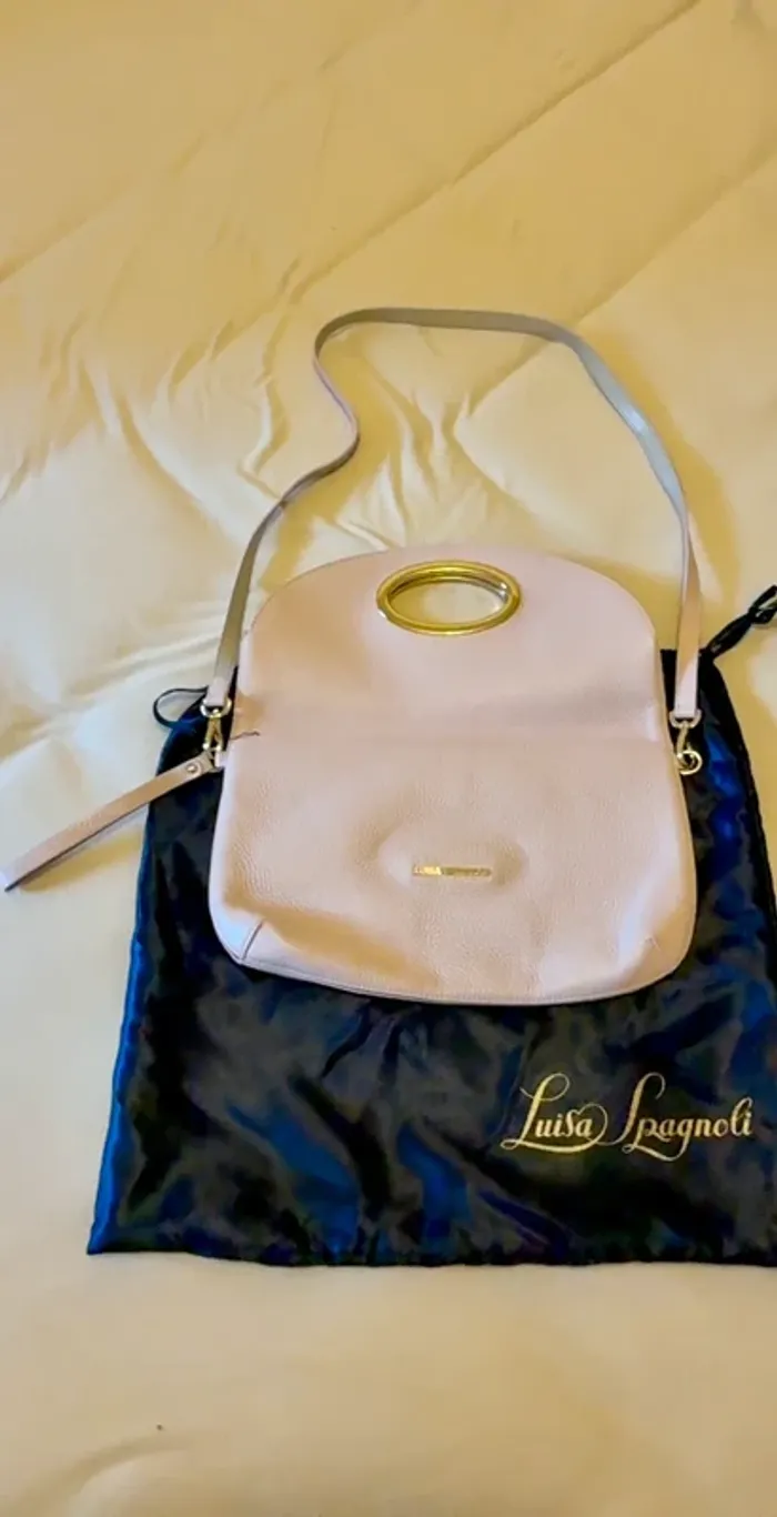 Sac bandoulière / grande pochette rose /parme Luisa Spagnoli - photo numéro 3