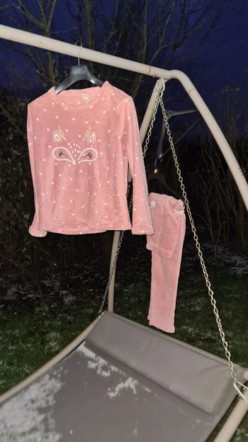 Pyjama eldys Taille M Petit renard hiboux rose a poids blanc
