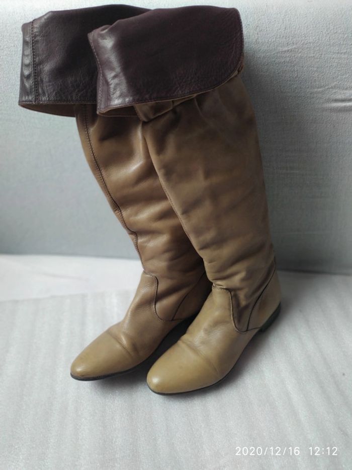 Bottes cuissardes en cuir P37 - photo numéro 2