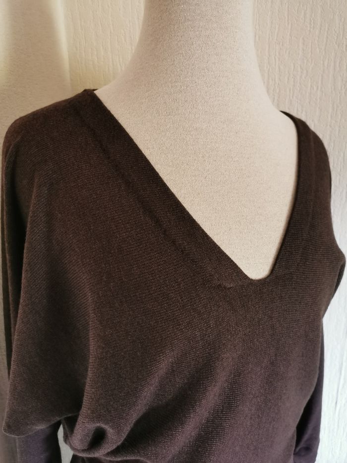 Robe longue marron en maille Zapa T38 - photo numéro 2