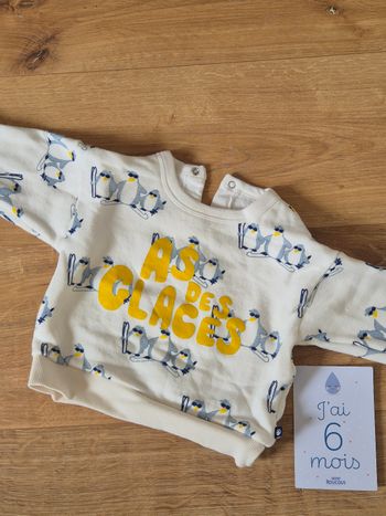 Pull sweatshirt Petit bateau 🚢 6 mois 67 cm collection récente comme neuf 