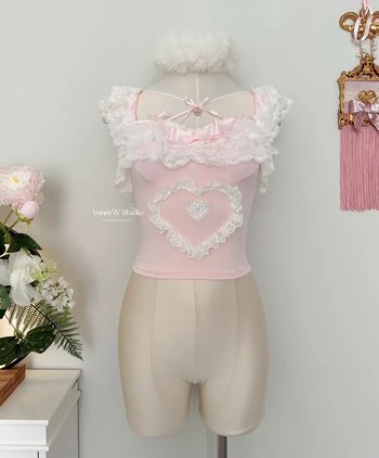 Top Débardeur Pink Lolita Kawaii Cute Princess Barbie