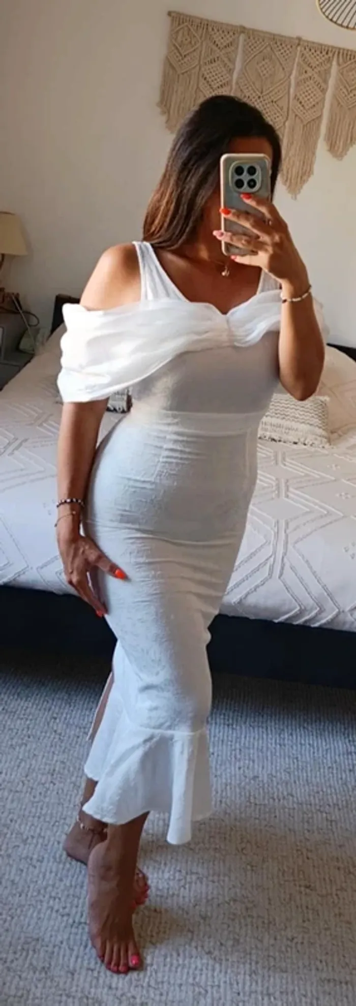 Robe de mariée sirène événement Shein neuve S avec étiquette blanche moulante fourreau - photo numéro 3
