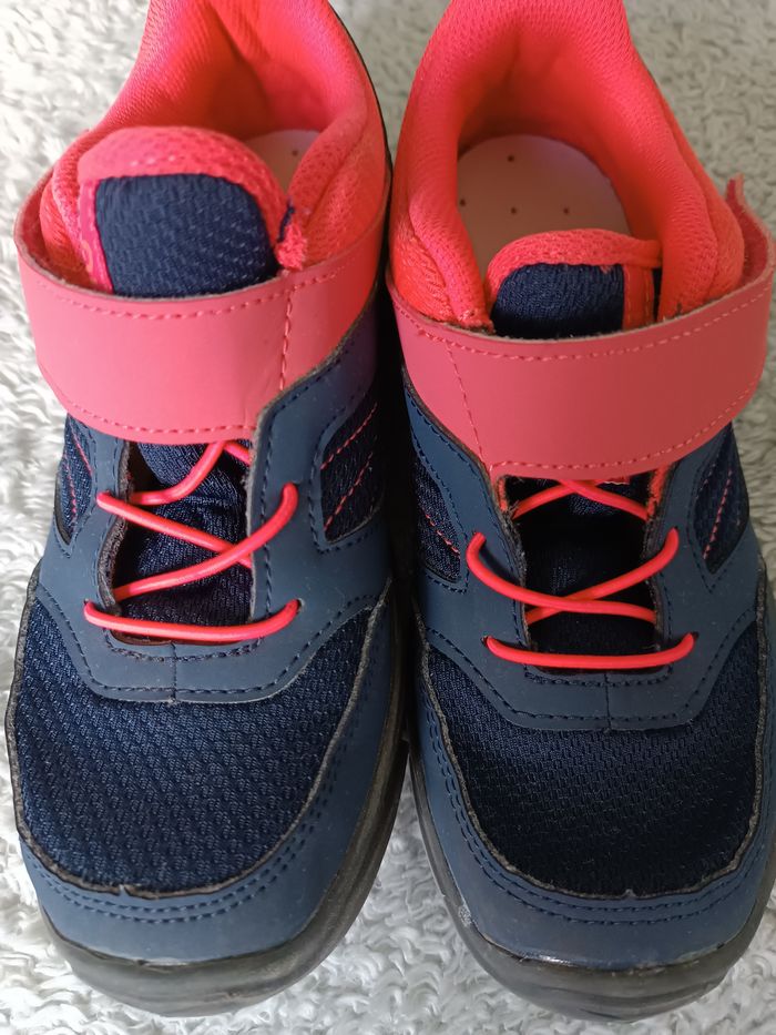 Baskets enfant pointure 34| bleu marine & rose | confort sport / école / ville - photo numéro 9