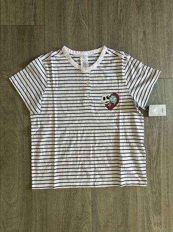 T-shirt marinière noir et blanc Disney store Jack Skellington t40 l