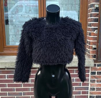 🖤 Haut court "Poilu" scintillant – J'AIME – Taille 38 (M)
