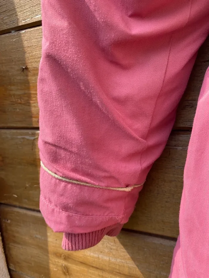 Manteau blouson parka rose fille sergent major 9 ans fleurs - photo numéro 4