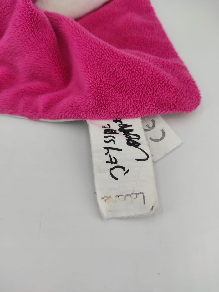 Doudou Plat Lapin Rose et Blanc Obaïbi - photo numéro 2