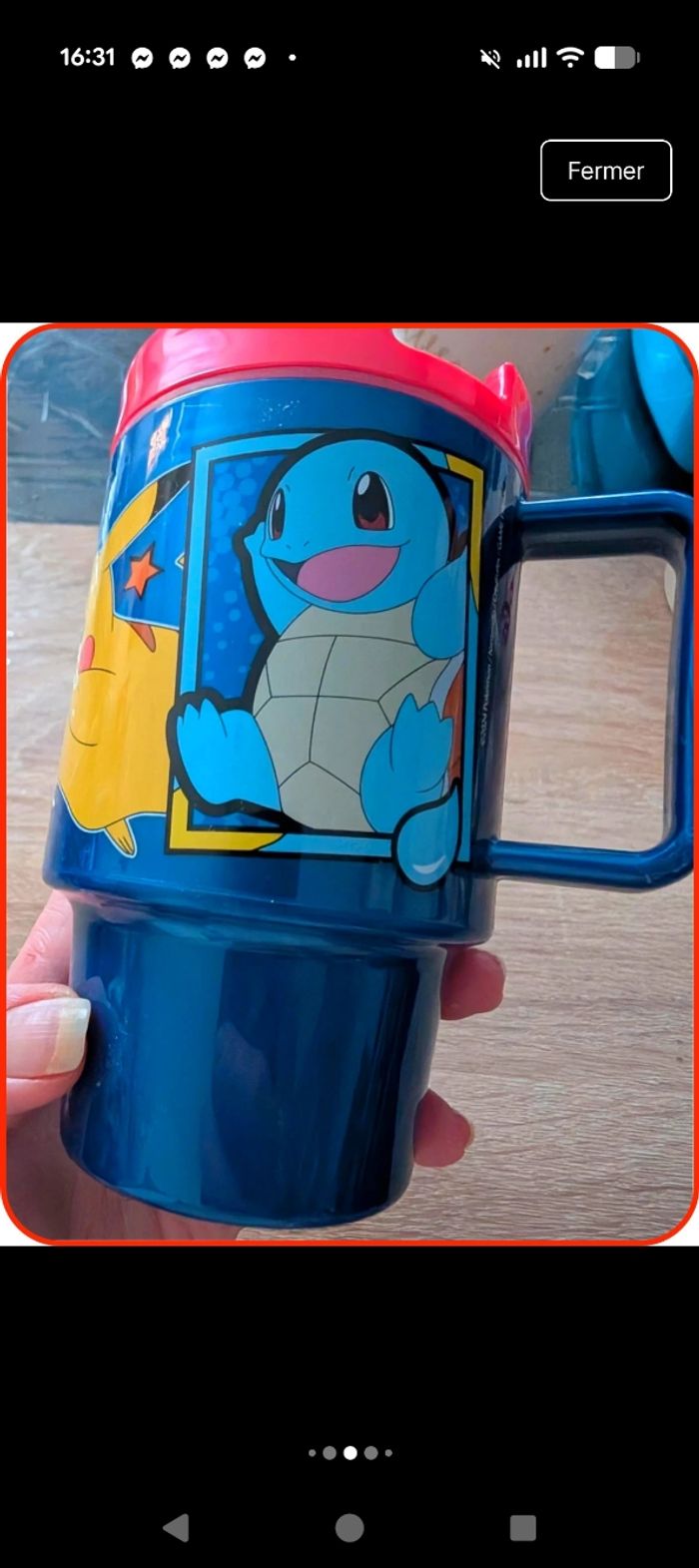 Tasse à paille Pokémon - Pikachu & Starters neuve - photo numéro 4