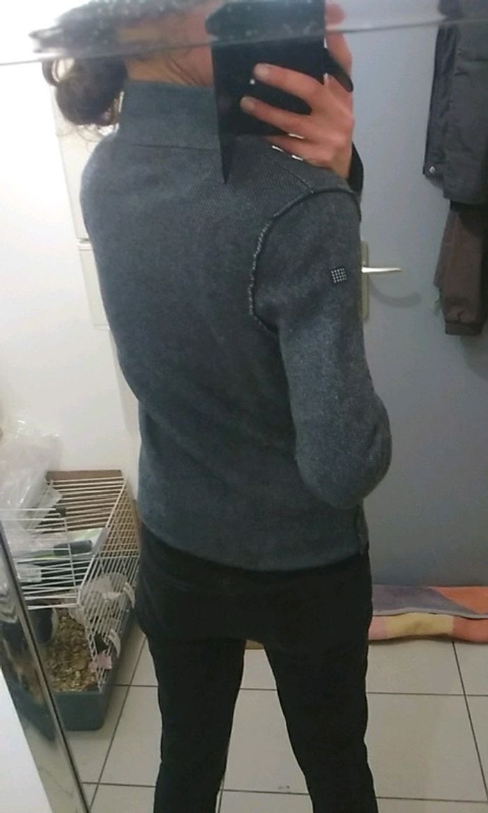 Veste gilet femme gris chiné taille 38 tbs      12 - photo numéro 5