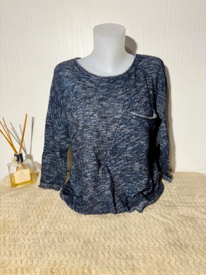 Pull American vintage femme taille S oversize bleu foncée