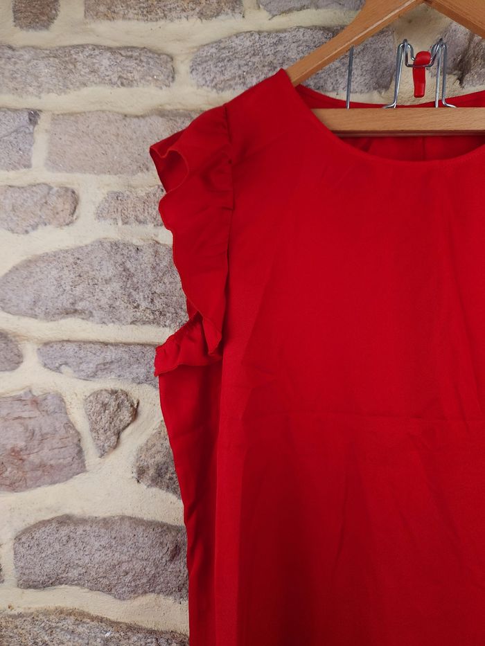 Robe manches volantées rouge Femme taille 52 marque Asos 💎 - photo numéro 2