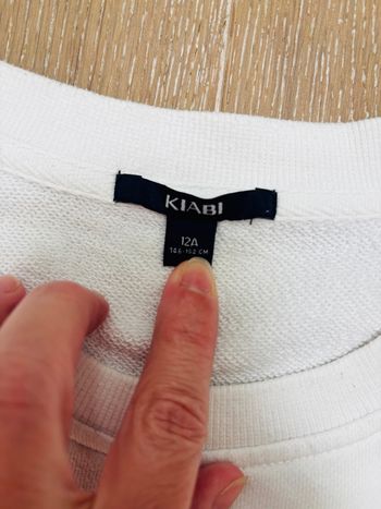 Pull sweat fille Kiabi 12 ans blanc 
