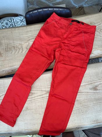 Pantalon vero moda taille S orange rouge femme 36 L 32