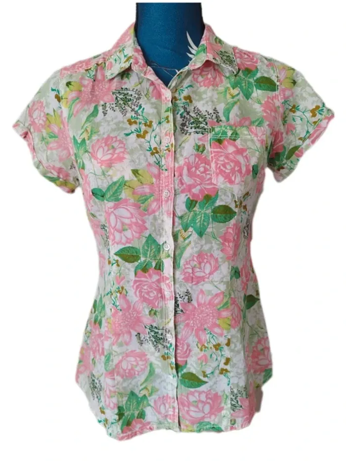 Chemise cintrée lotus fleurie - Drop Asie - photo numéro 2
