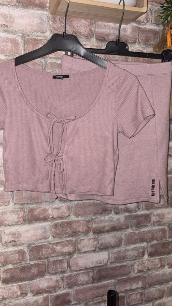 Ensemble jupe mauve
