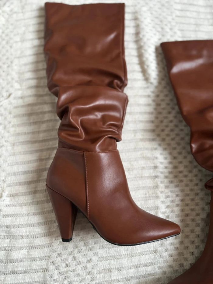 Bottes hautes femme marron taille 37 - photo numéro 2