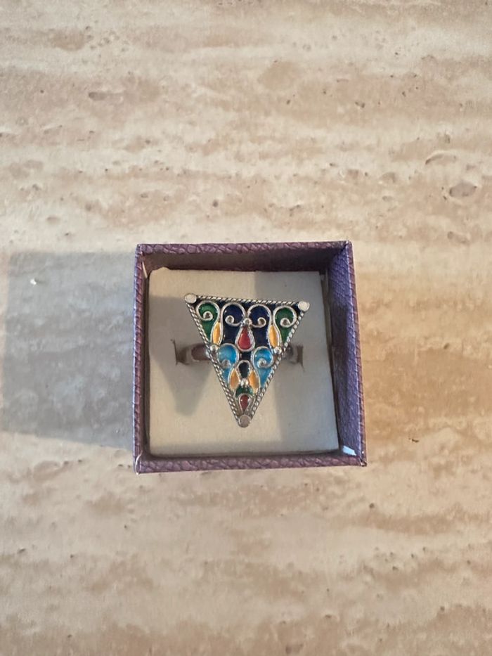 Bague kabyle berbère ajustable en vrai argent massif - photo numéro 2