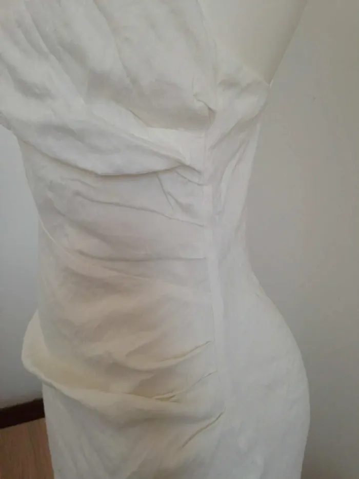 Robe sans manches dos nu drapée en lin M 38 Zara - photo numéro 4