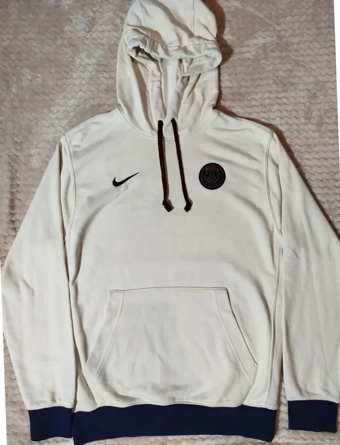Sweat à capuche PSG Nike Blanc Taille S - photo numéro 5