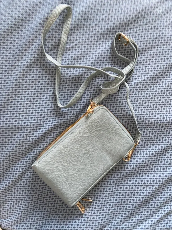 Pochette bandoulière bleu et doré - photo numéro 2