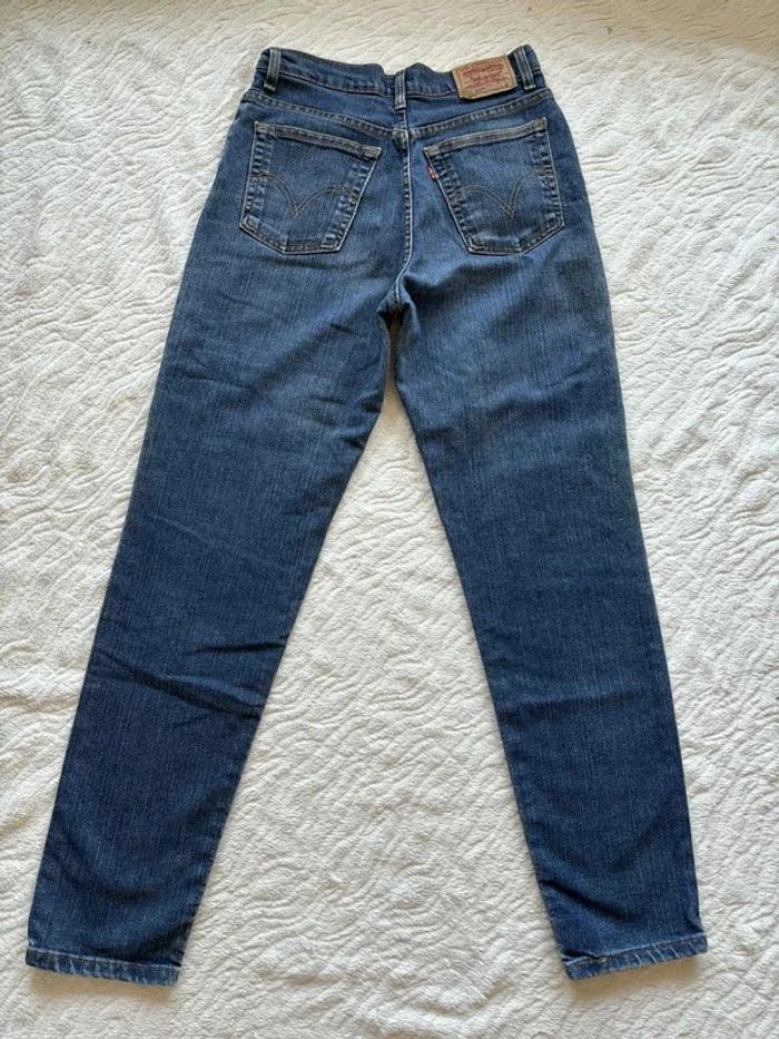 Jean Levi's 512 femme vintage (W30 L30 L/40) bleu Classic Slim Tapered Mexico taille haute – Rare - photo numéro 14