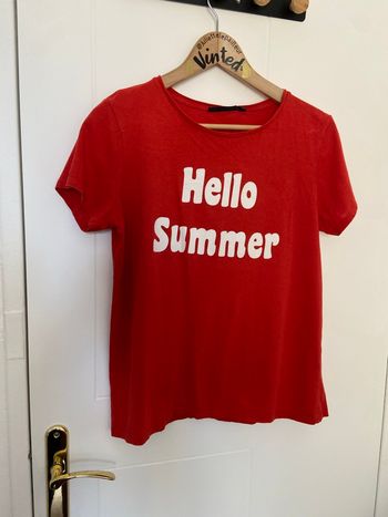 Tee-shirt Kiabi rouge Hello Summer – bon état