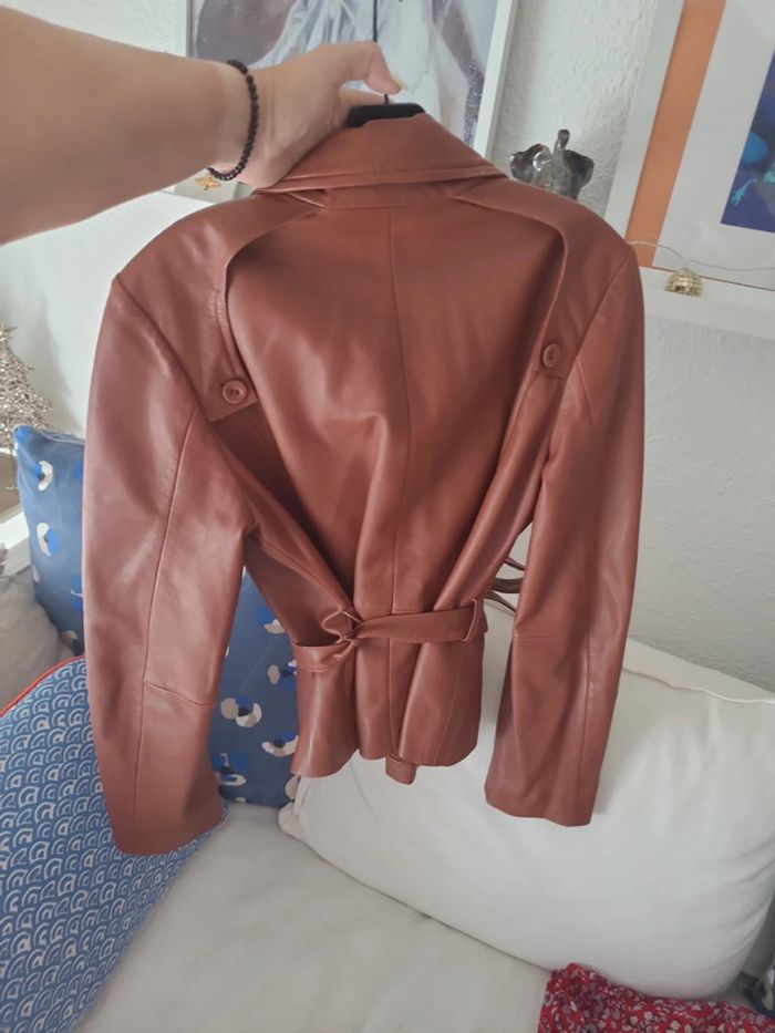 Veste en cuir manoukian L - photo numéro 3