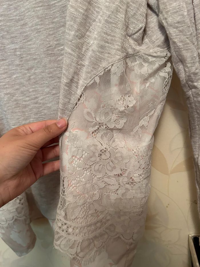Tunique gris/beige taille L - photo numéro 6