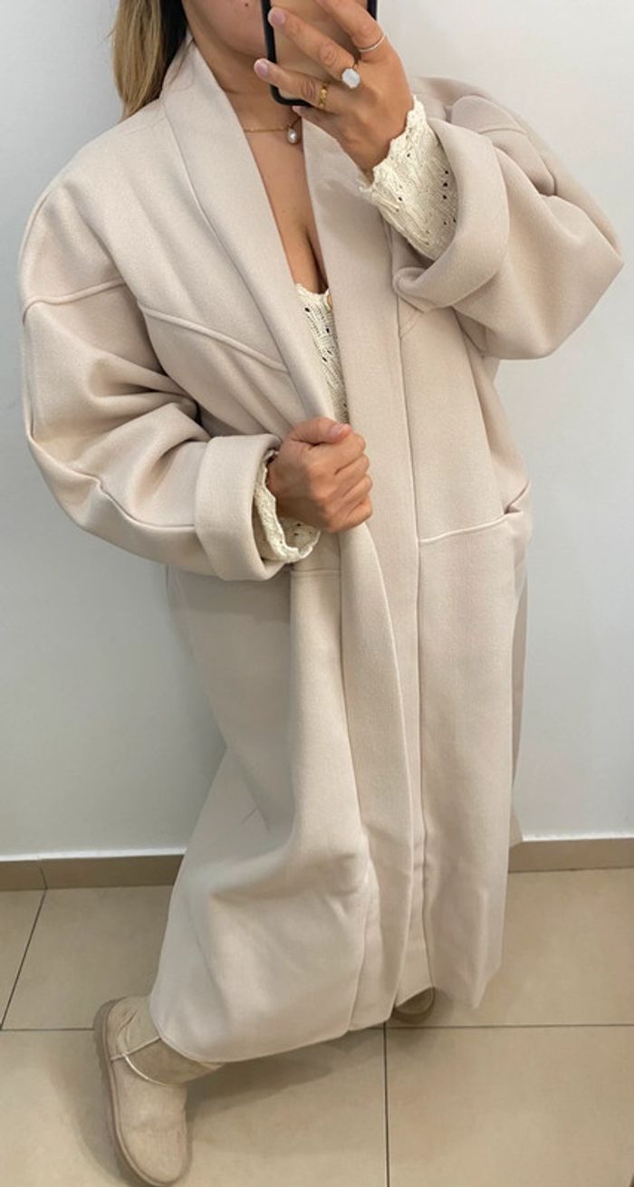 Superbe Manteau Long Beige  Taille Unique - photo numéro 8