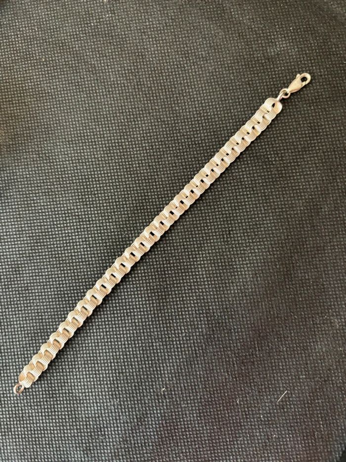 Joli bracelet plat en argent massif femme TBE - photo numéro 2