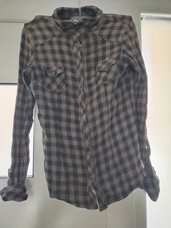 Chemise à carreaux grise et noire Pimkie - 100% Coton - Taille 34 (XS)