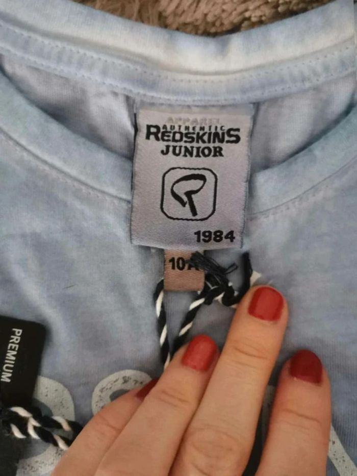 Tee-shirt bleu Redskins 10 ans neuf - photo numéro 4