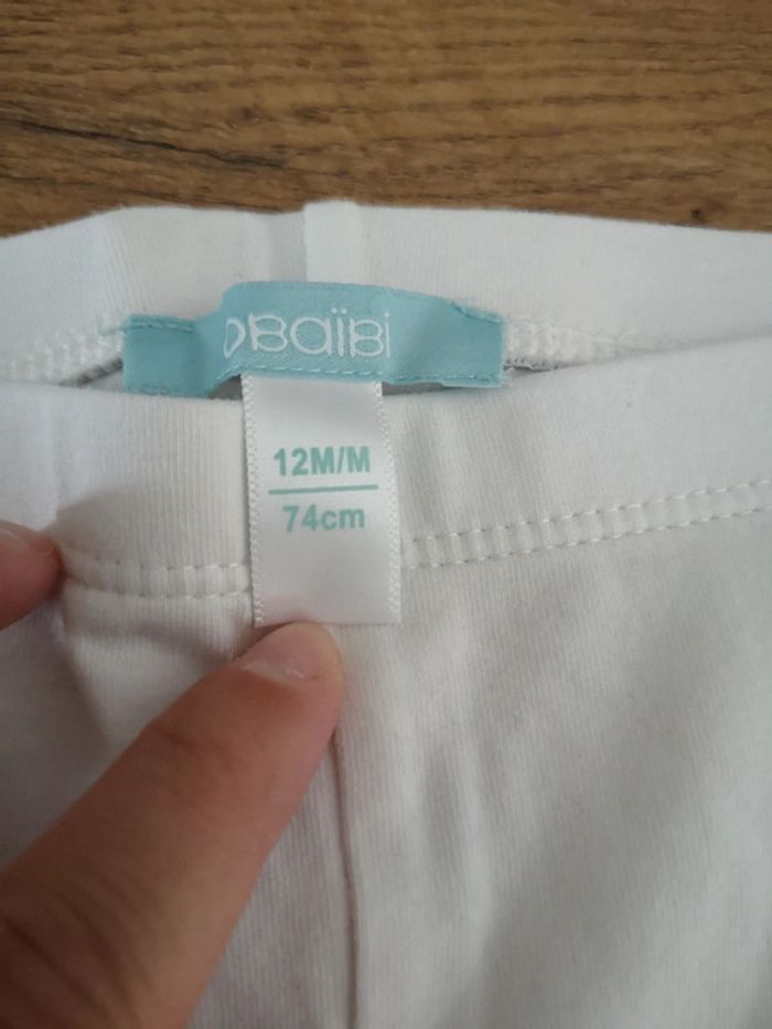 Legging blanc 12 mois obaibi - photo numéro 2