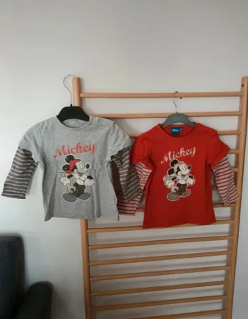 Lot t-shirt manche longue disney mickey