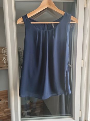 Haut nafnaf bleu marine pailleté TS
