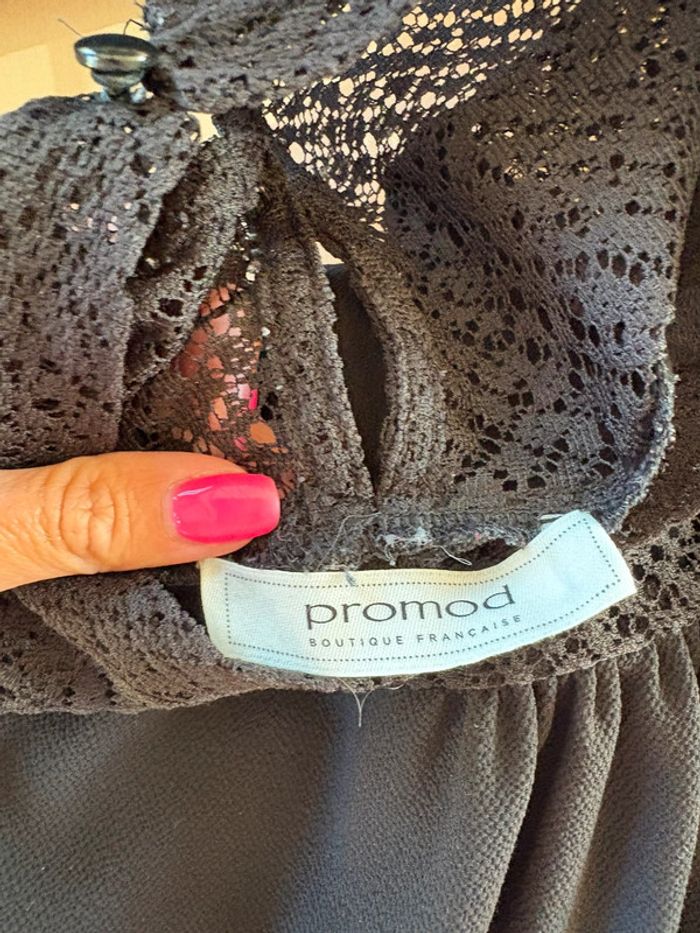 Blouse Promod taille 36 dentelle noire - photo numéro 3