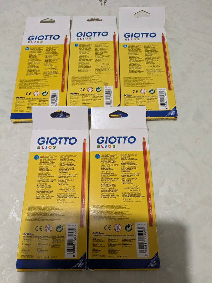 Lot de 5 boîtes de crayons de couleur Giotto Elios. - photo numéro 3
