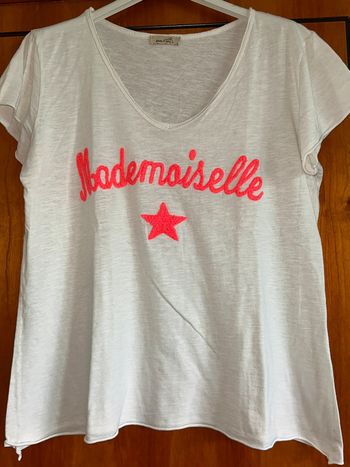 T-shirt blanc col v Made in Italy 38-40