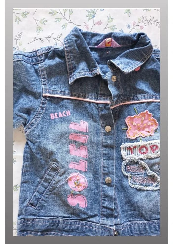 veste en jean bleu fille "soleil" Tom et Kiddy 18 mois - photo numéro 2
