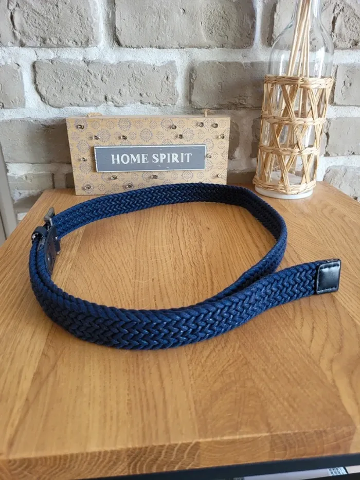 Ceinture tressée bleu marine neuve - photo numéro 4