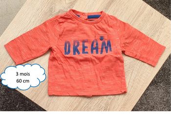 T-shirt manches longues 3 mois - 60 cm