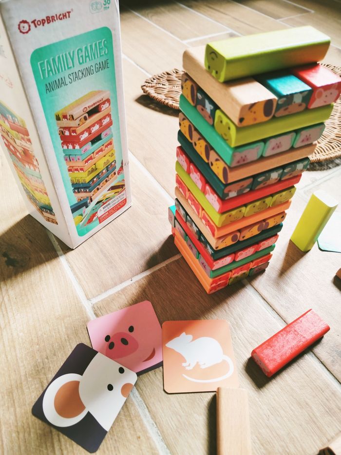🗼Jeu de dextérité tour/ blocs de construction en bois 2 en 1 marque Top Bright - photo numéro 2