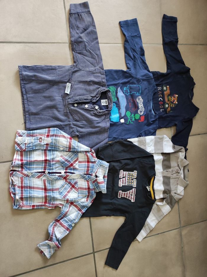 Lot de 6 t-shirts manches longues, garçons, 3 ans