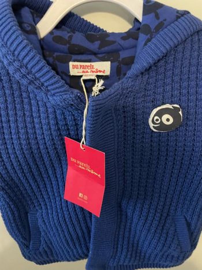 Cardigan à capuche bleu - photo numéro 2