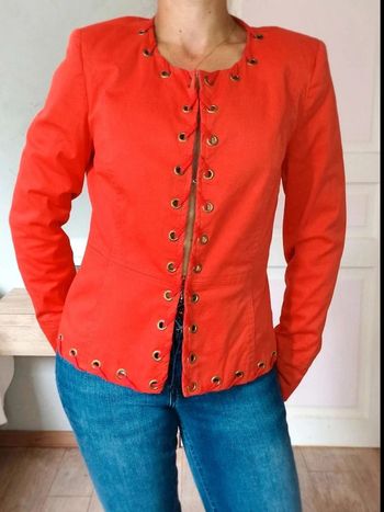 Blazer  lacé  Vintage  orange Neuf  Mariely Paris  38 =  36  actuel